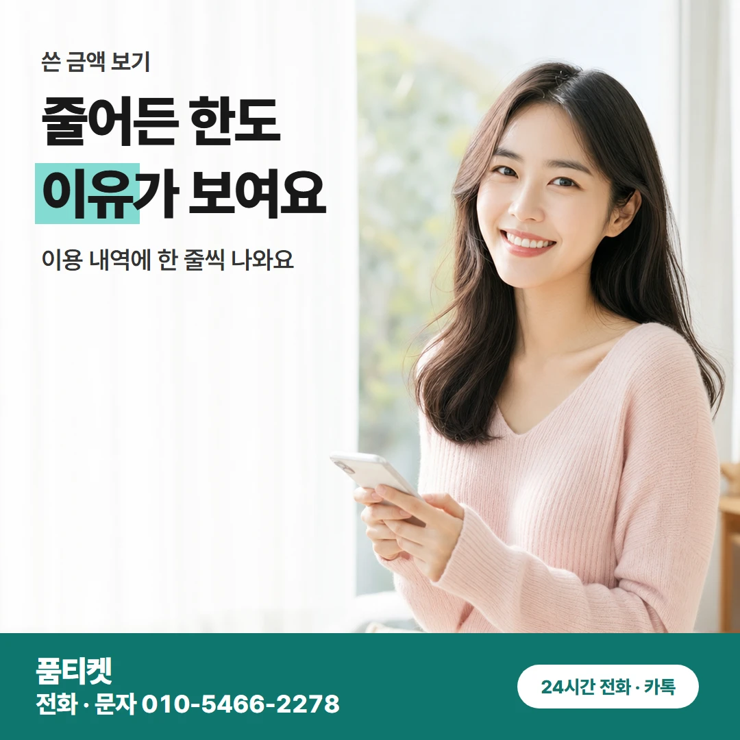 SKT한도 쓴 금액 보기